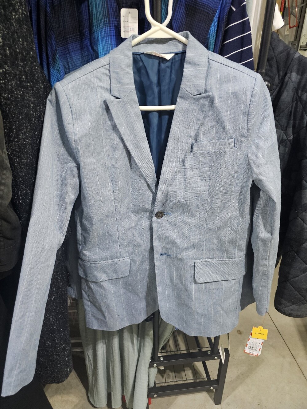 Cat & Jack Light Blue Pinstripe Boys Blazer